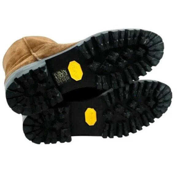 HELMUT LANG~BROWN SUEDE WOMEN'S CHELSEA BOOTS PLATFORM HEEL~NWOT SIZE 39/ 8.5M - Picture 5 of 7